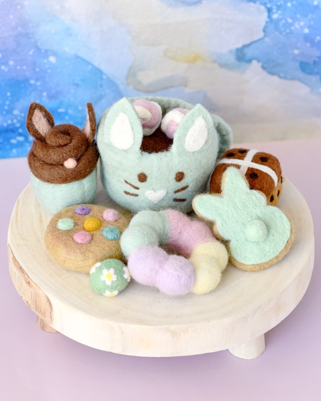 Grazing Box of Easter Felt Play Food With Mint Green Bunny Hot ...