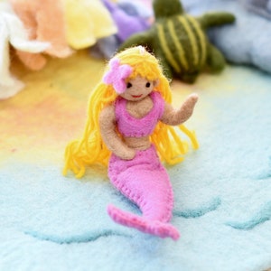 Felt Pink Mermaid Hanging | Felt Pink under the sea mermaid