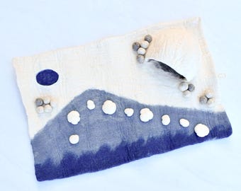 Large Arctic Antarctic Polar Play Mat Playscape, Arctic Play Mat made from Wool Felt, Tara Treasures Play Mat
