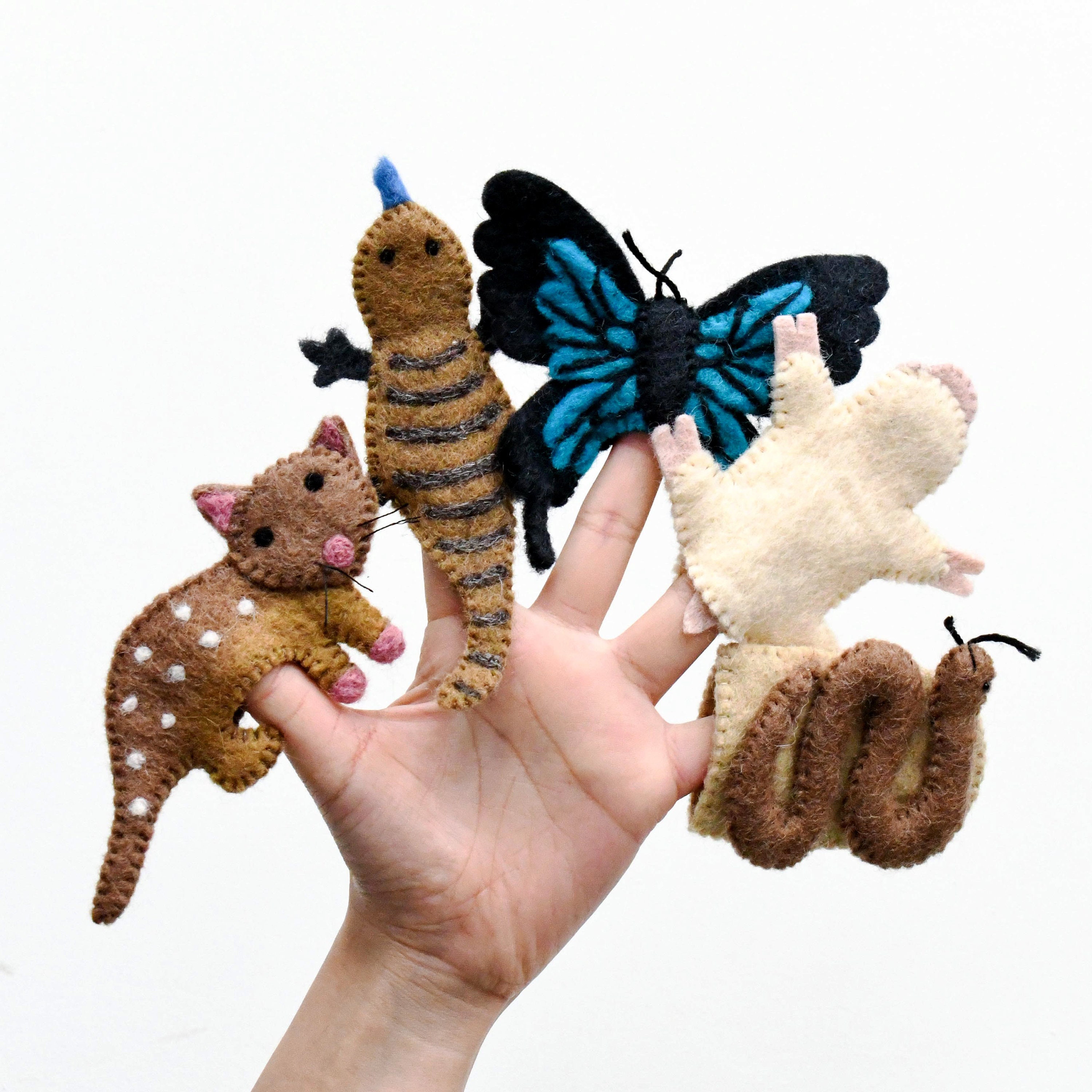 Australian Animals F | Finger Puppet Set | Quoll, Blue-tongued Lizard ...