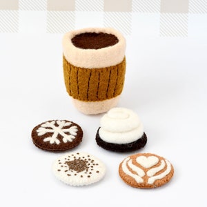 Felt Coffee Cup With Interchangeable Toppings | Interactive Coffee Cup ...