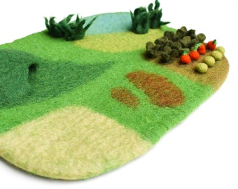 Farm Playscape Felt Play Mat for Small World Play / Waldorf Inspired