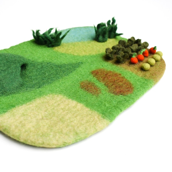 Farm Playscape Felt Play Mat for Small World Play / Waldorf Inspired