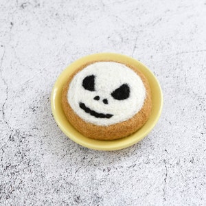 Felt Halloween Angry Skull Cookie | Felt Play Food | Pretend Play Food | Felt Cookie