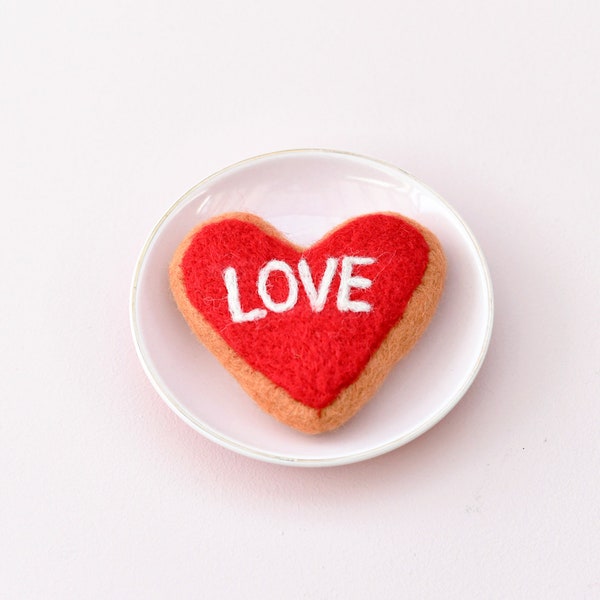 Felt "Love" Heart Icing Cookie | Felt Heart Shaped Cookie for Pretend Play Shop