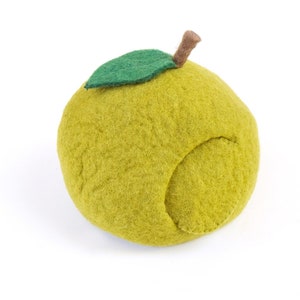 Green Apple Felt Fairy House with Hedgehog Toy Wool Felt Waldorf Inspired image 6