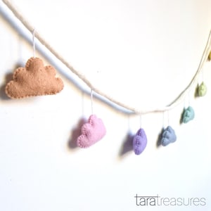 Pastel Cloud Garland Wool Felt 3m