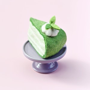 Filcowy kawałek ciasta limonkowego | Filcowy tort do zabawy w udawanie | Filcowe desery | Filcowe jedzenie do zabawy