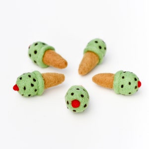 Felt Ice Creams | Pistachio Ice Cream with Chocolate Chips | Loose Parts Play, Crafting and Open Ended Play