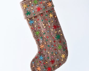 Felt Christmas Stocking | Felt Holiday Celebrations Stocking