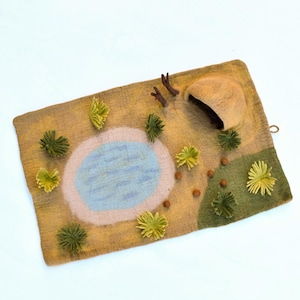 Large Safari Play Mat / Playscape Made from Wool Felt / Play mat for Play Table or Floor