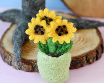 Felt Sunflower Pot