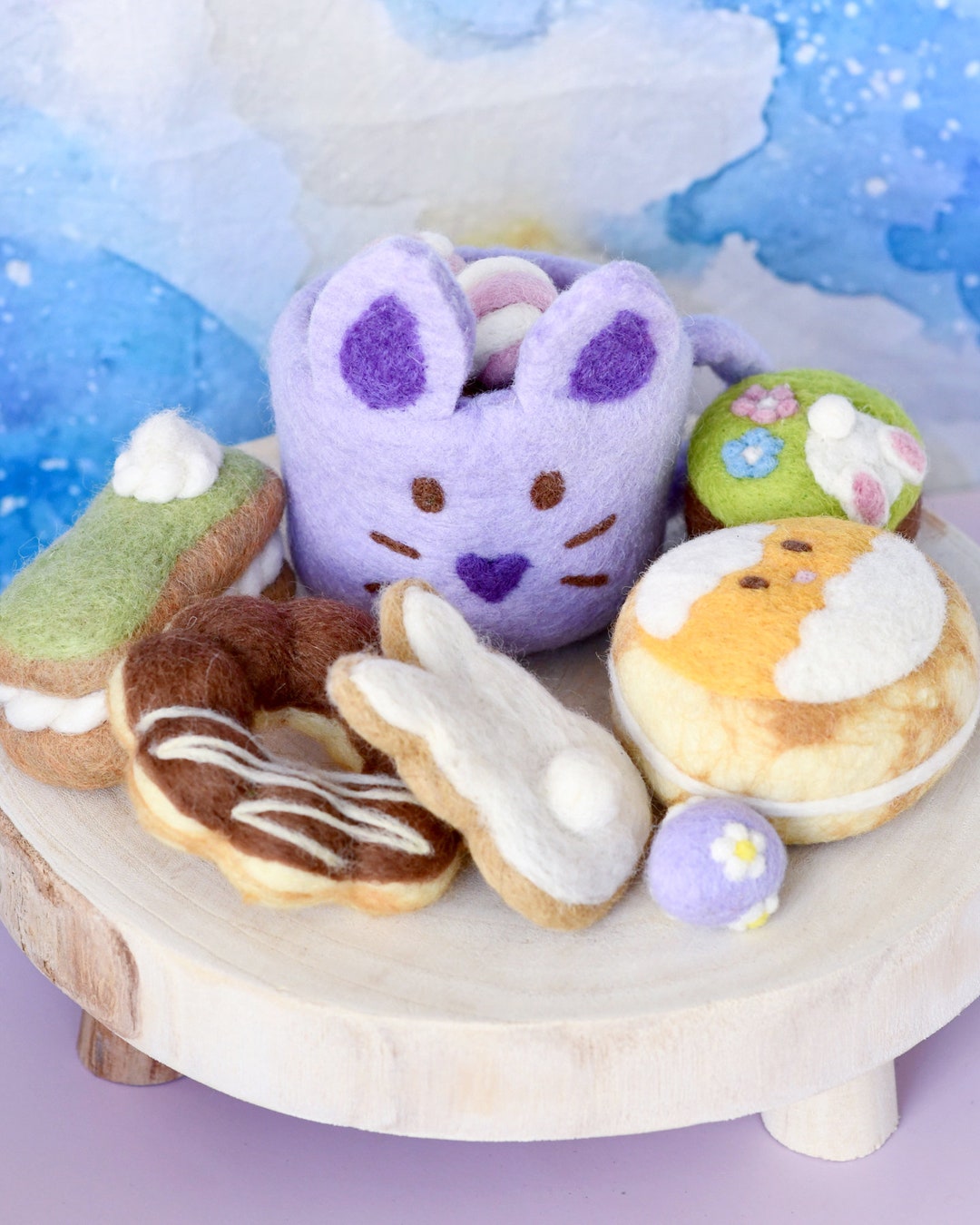 Grazing Box of Easter Felt Play Food With Lilac Purple Bunny Hot ...