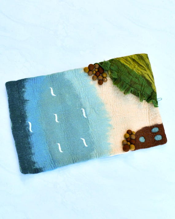 Large Sea and Rockpool Play Mat Playscape, Made From Wool Felt - Etsy