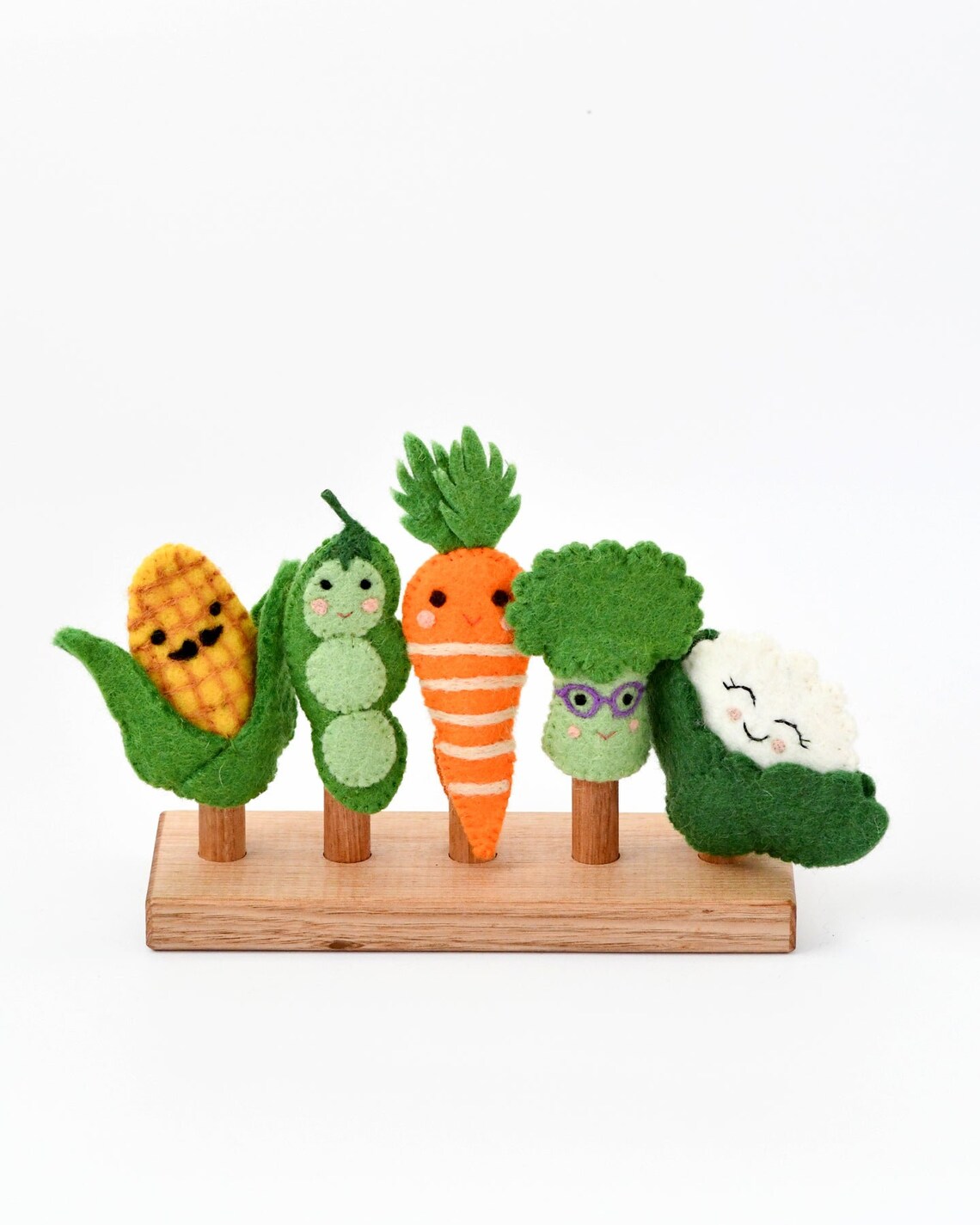 Puppet With Corn Rows Felt Vegetables Finger Puppets Set, Felt Finger Puppets, Felt ...
