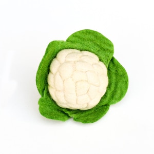 Felt Cauliflower | Felt Vegetables for Pretend Play, Felt Play Food