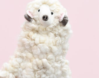 Fluffy Sheep Hand Puppet / Lamb Hand Puppet / Made from Wool Felt / Waldorf Inspired Puppet