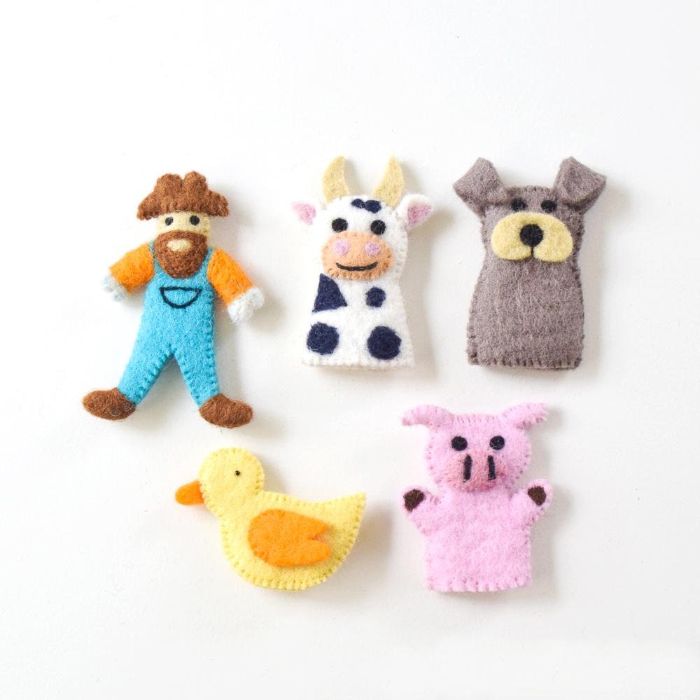 Marionnettes à doigt : Grand Assortiment 16 animaux - GOKI