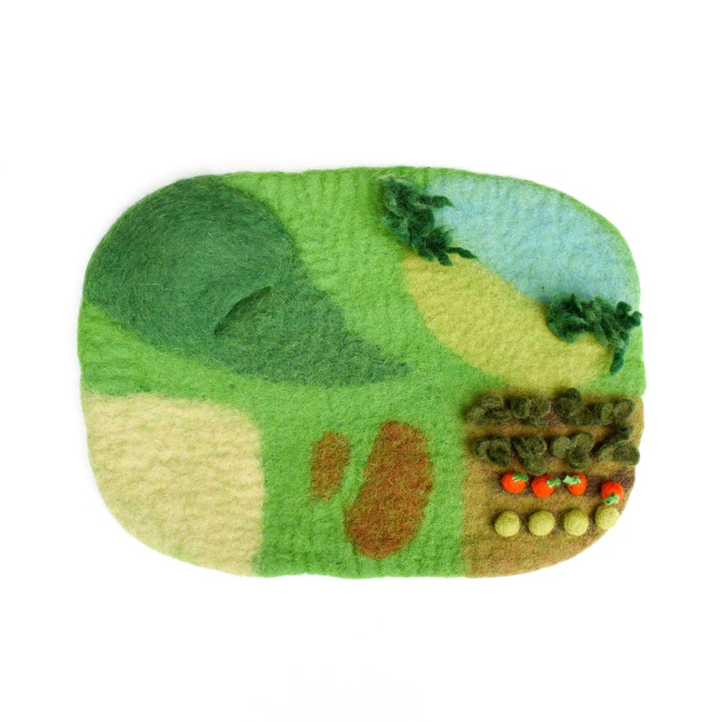 Farm Playscape Felt Play Mat for Small World Play / Waldorf Inspired image 3