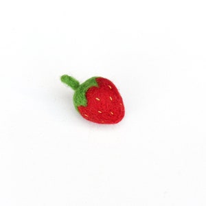 Felt Strawberry | Felt Red Strawberry Fruit for Pretend Play, Felt Play Food