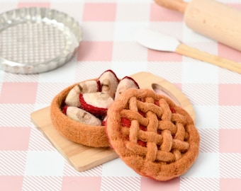Felt Apple Pie Play Food Set | Felt Food for Pretend Play | Felt Pies for Counting and Sorting | Play Food Sets