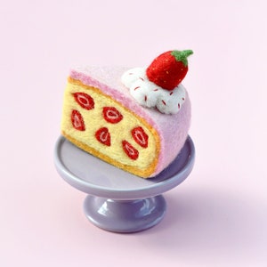 Felt Strawberry Torte Slice | Felt Cake for Pretend Play | Felt Desserts | Felt Play Food