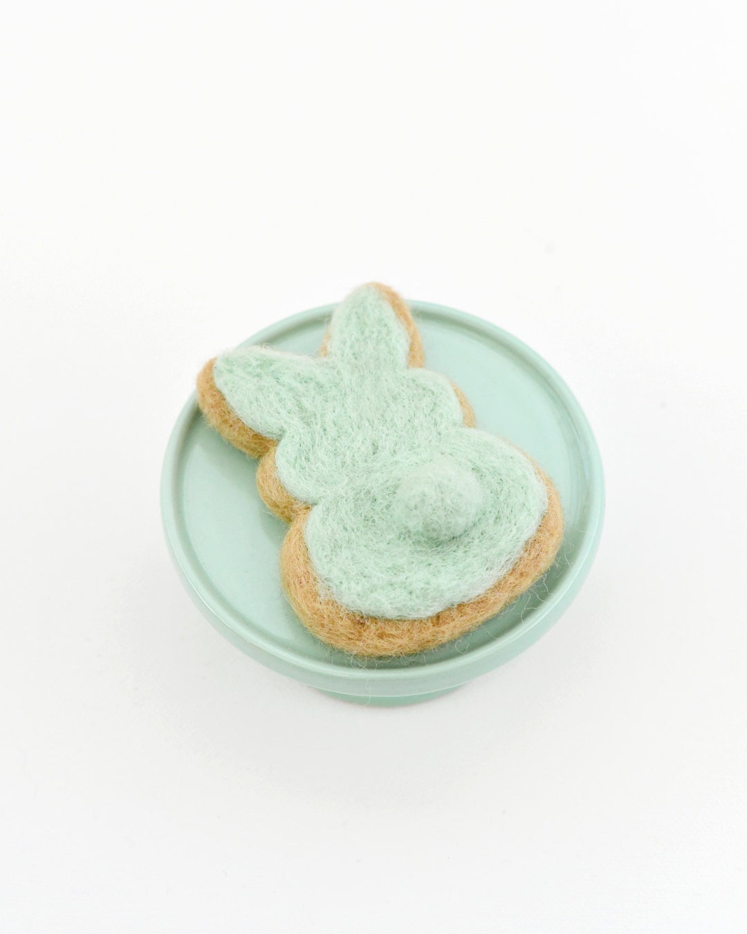 Felt Mint Green Easter Bunny Cookie | Felt Bunny Tail Cookie for ...