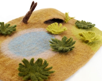 Safari Animals Felt Play Mat Playscape for Playbased Early Childhood Learning