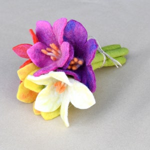 Felt Colourful Flowers (Set of 5) , Sensory Playbased Education Waldorf Inspired Toys Flower Arrangement