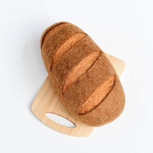 Felt Rye Bread | Rye Bread Bun for Pretend Play | Felt Bread Play Food