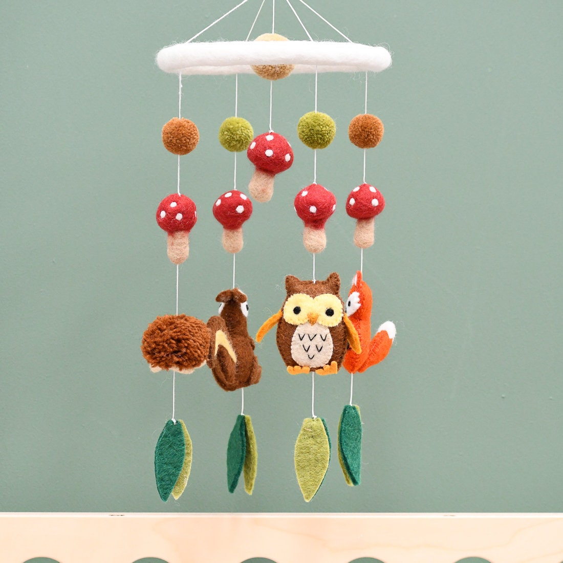 Woodland Animals Felt Baby Cot Crib Mobile Etsy