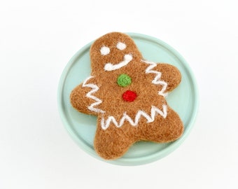Felt Gingerbread Man Cookie: Felt Play Christmas Cookie, Felt Play Food