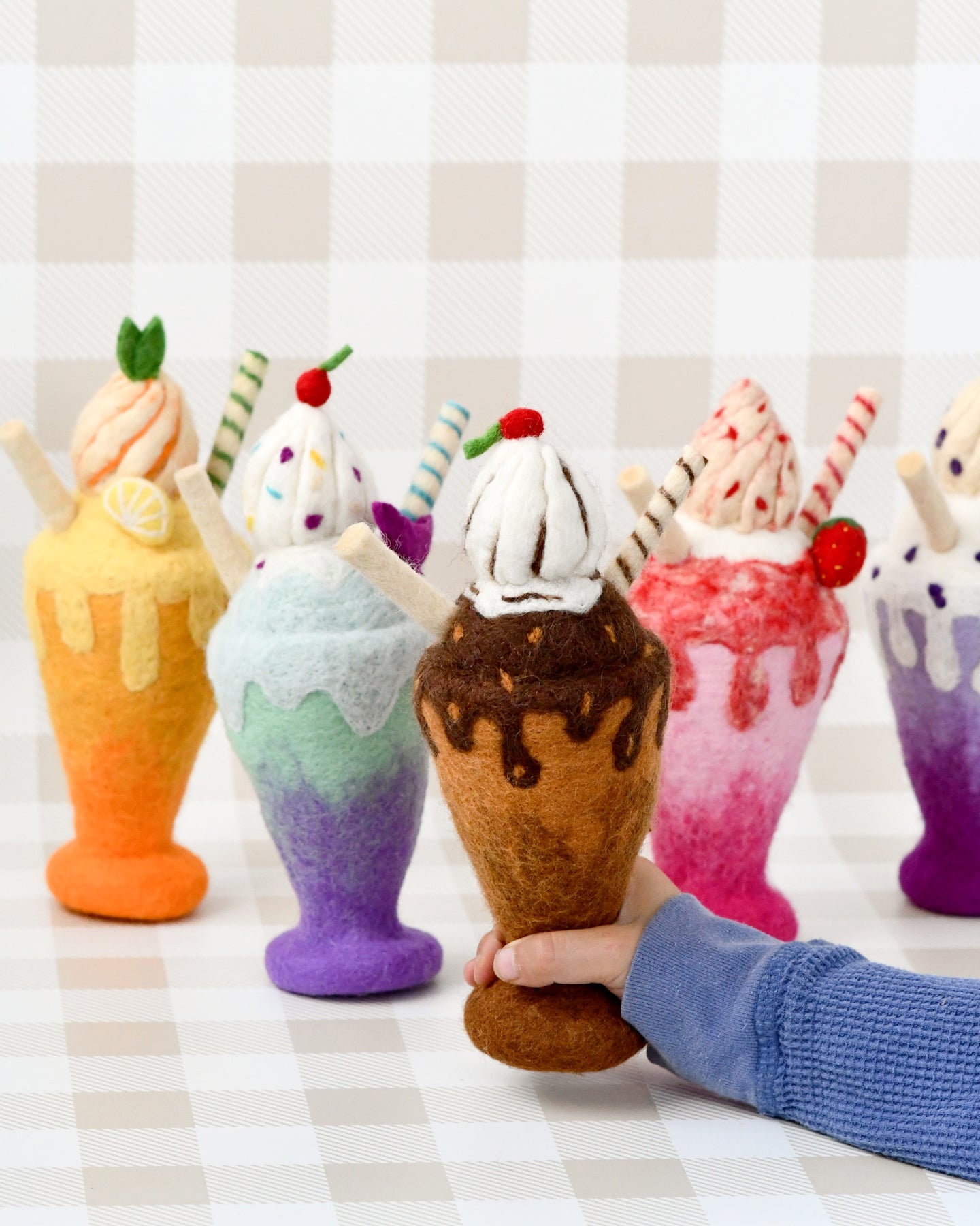 Shake Play Felt Chocolate Milk Shake Play Food for Pretend Play, Play Kitchen and ...