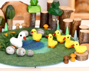 2023-duck Fishing Game Pond Pool With 5 Ducklings Set Kid Educational  Preschool Toy_b