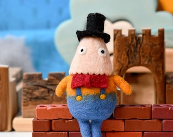 Juguete de fieltro de Humpty Dumpty, marioneta de rima infantil, marioneta para contar cuentos.