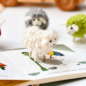 Felt White Sheep Toy | Farm Sheep Toy made from Wool Felt | Book Companion Toy for &quot;Where is the Green Sheep?&quot;
