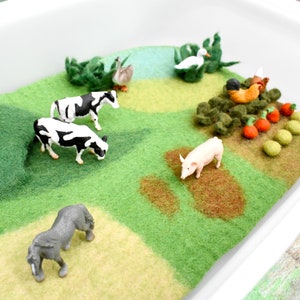 Farm Playscape Felt Play Mat for Small World Play / Waldorf Inspired image 2