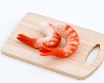 Felt Prawns (2 Pieces) | Felt Grocery Shopping | Pretend Play Toys | Play Shop Toys