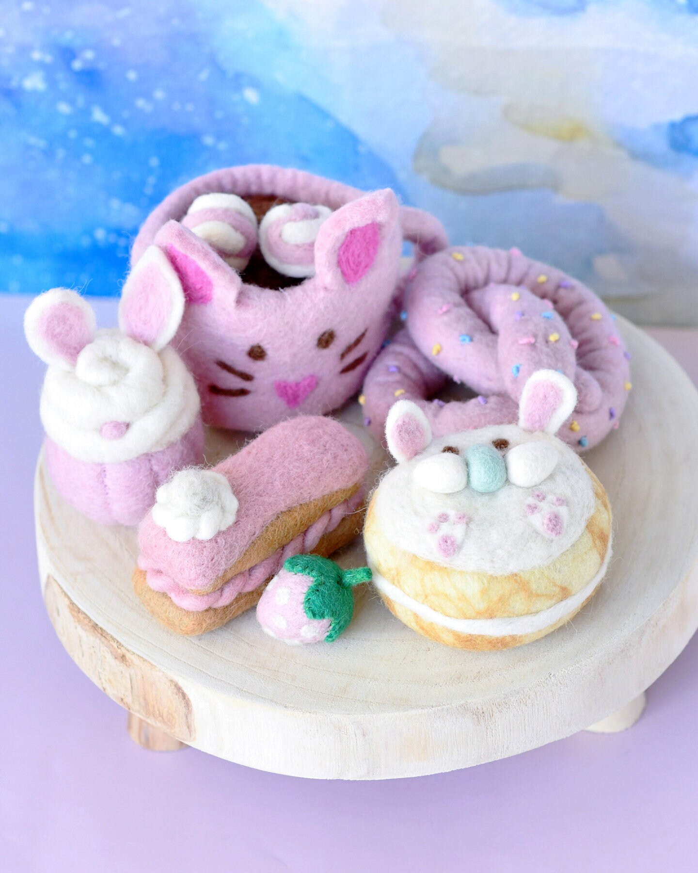 Grazing Box of Easter Felt Play Food With Light Pink Bunny Hot ...