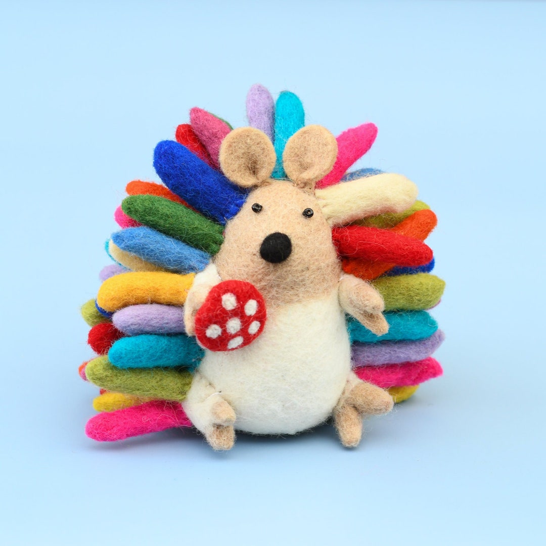 Felt Colourful Rainbow Hedgehog | Hedgehog Toy - Etsy