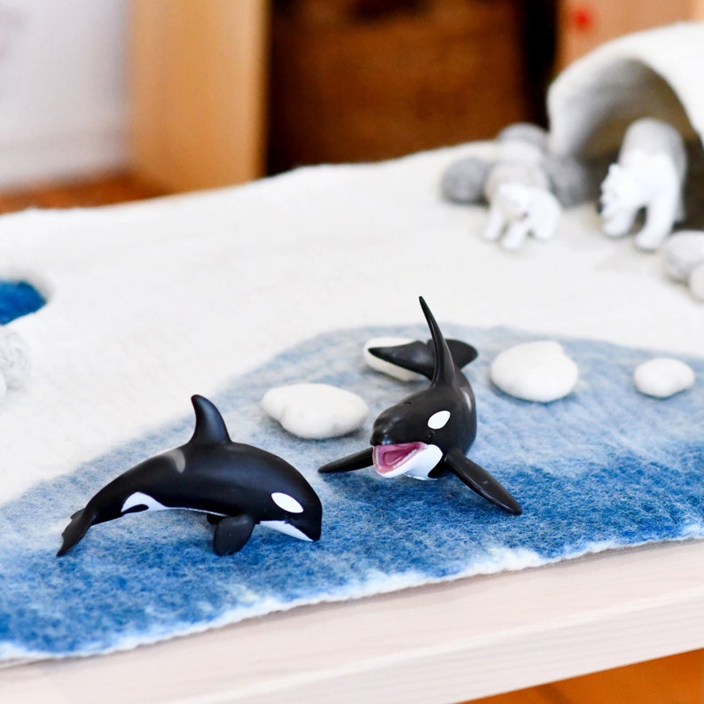 Large Arctic Antarctic Polar Play Mat Playscape, Arctic Play Mat made from Wool Felt, Tara Treasures Play Mat image 6