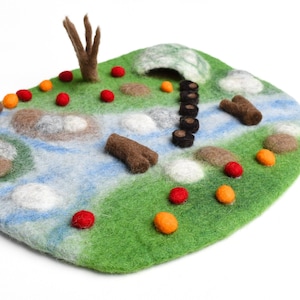 Woodland River Playscape Felt Play Mat Waldorf Inspired