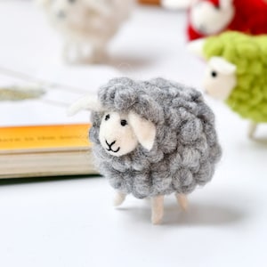 Felt Grey Sheep Toy | Farm Sheep Toy made from Wool Felt | Book Companion Toy for &quot;Where is the Green Sheep?&quot;