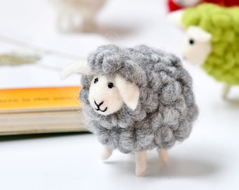 Felt Grey Sheep Toy | Farm Sheep Toy made from Wool Felt | Book Companion Toy for "Where is the Green Sheep?"