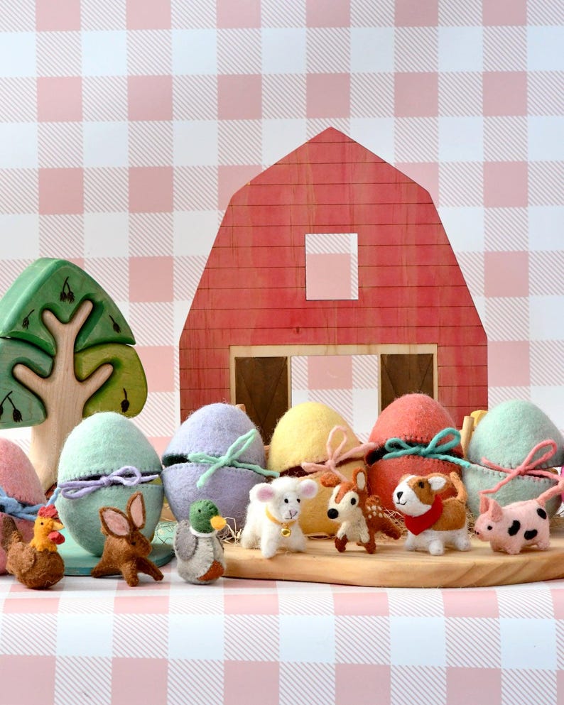 Felt Surprise Egg with Deer Inside