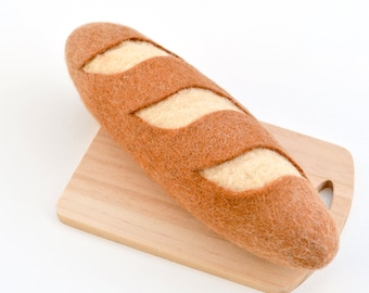 Felt French Loaf Bread | Felt Bread Loaf | Felt Play Food | Pretend Play Toy Kitchen