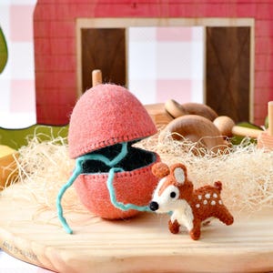 Felt Surprise Egg with Deer Inside