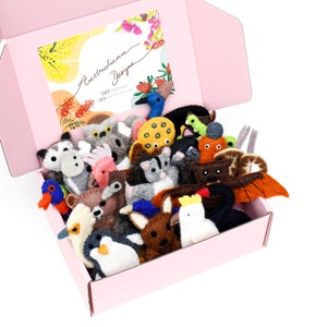 Australiana Australian Animals Finger Puppets / Set of 25 Finger Puppets / Australian Native Animals
