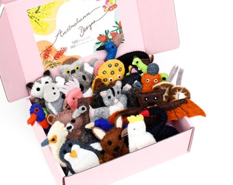 Australiana Australian Animals Finger Puppets / Set of 25 Finger Puppets / Australian Native Animals