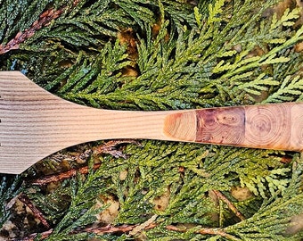 Juniper Wood Fork - Mosaic Pan Fork, Grill Fork, Cooking Fork, Durable Wooden Fork